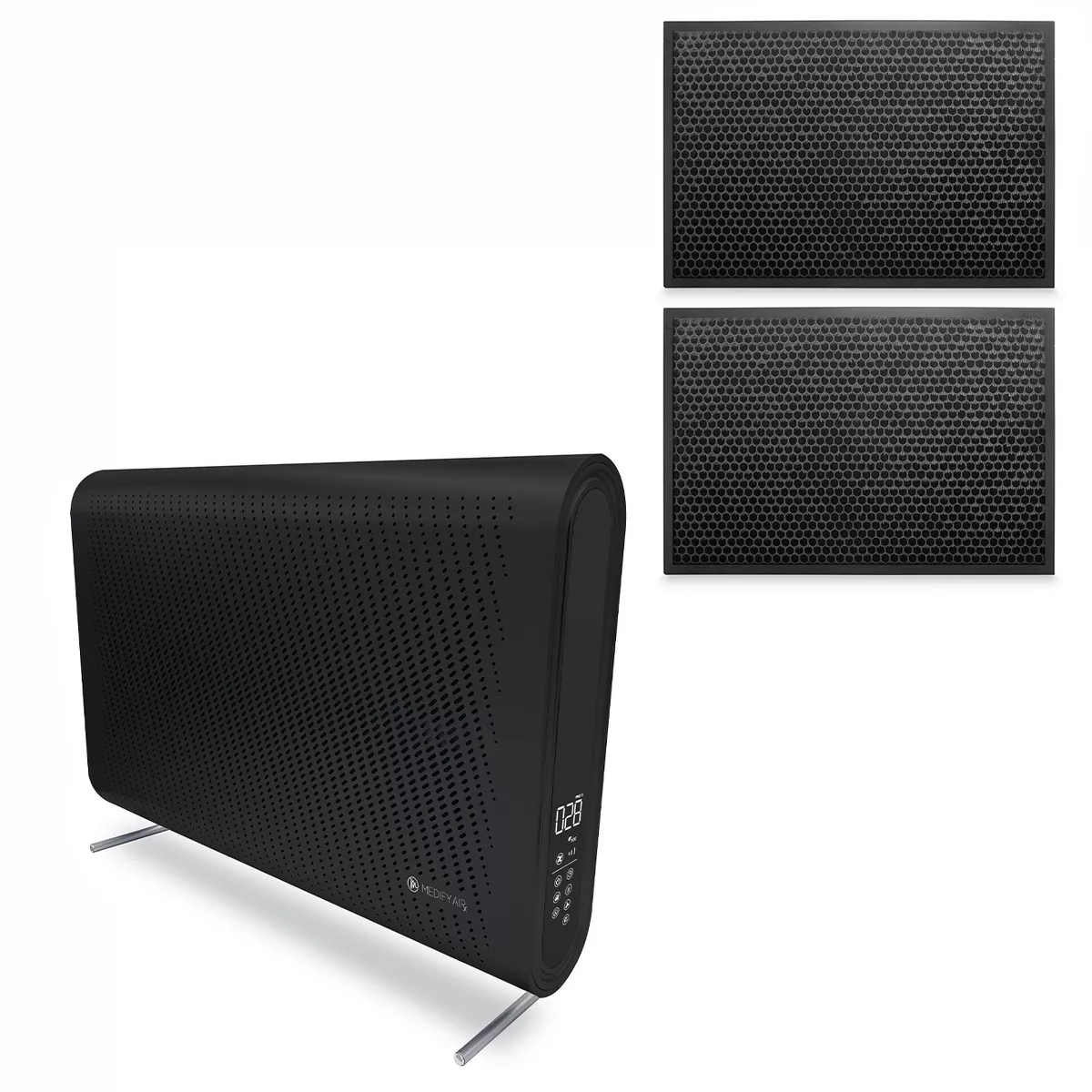 Medify Air MA-35-B1 Medical Grade H13 HEPA Wall Mounted Air Purifier Bundle with MA-35 Home Air Purifier H13 HEPA Replacement Filters, Black (2 Pack)