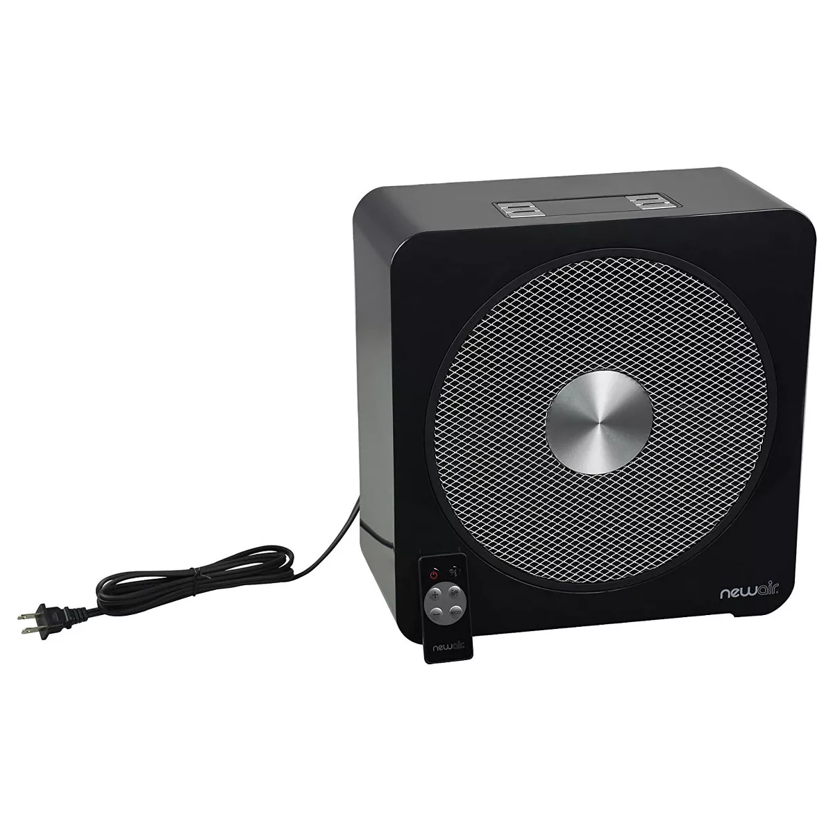 NewAir 120V 1500 Watts Portable Adjustable Ceramic Whisper Quiet Whole Room Fan Electric Indoor Garage Workshop Space Heater, Black