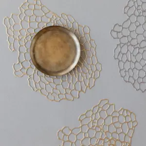 4pk Pressed Sea Lace Placemats Brass - Chilewich