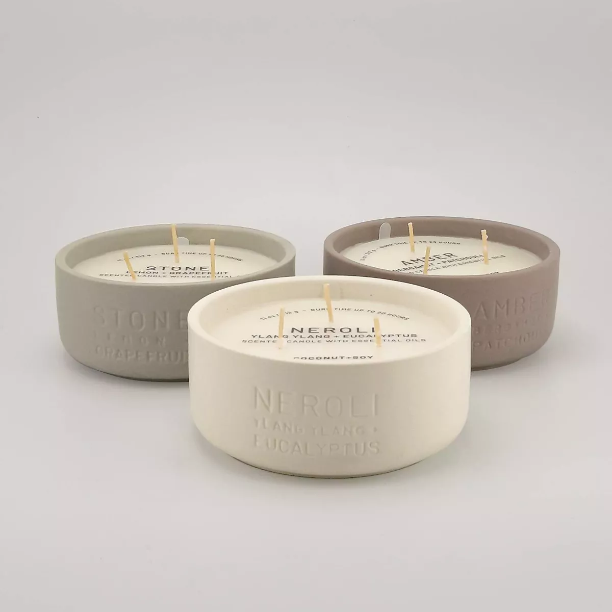 11oz Debossed Ceramic Jar 3-Wick Candle Neroli - Ylang Ylang & Eucalyptus - Project 62™