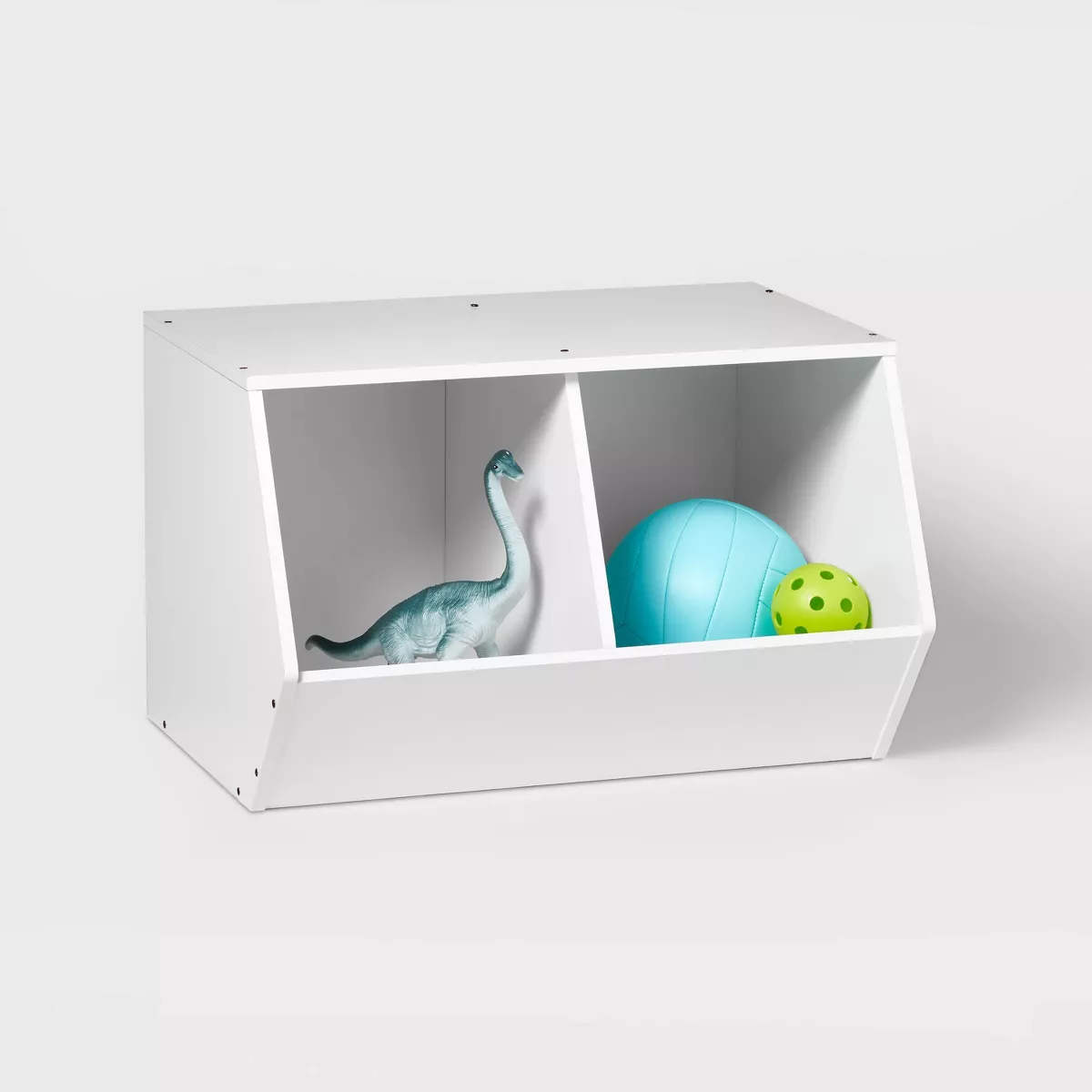 Stackable Laminate 2-Compartment Bin White - Pillowfort™