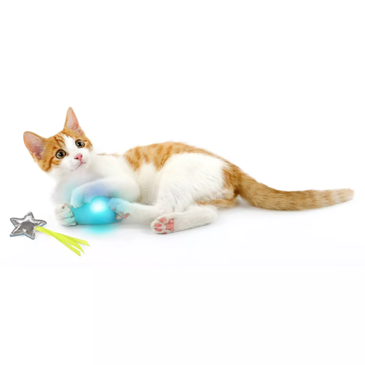 SmartyKat Twinkle Time Cloud & Star Electronic Light Up Plush Cat Toy - 2pk