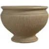 Sunnydaze Indoor/Outdoor Patio, Garden, or Porch Weather-Resistant Double-Walled Elizabeth Ribbed Urn Flower Pot Planter - 16" - Beige