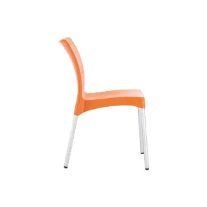 Vita Resin Outdoor Patio Dining Chair in Orange - Set of 2 - Compamia