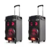 Pyle PWMA335BT PA Loudspeaker Portable Bluetooth Karaoke Speaker System with Wireless Microphones (2 Pack)