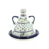 Blue Rose Polish Pottery Country Meadow Small Cheese Lady