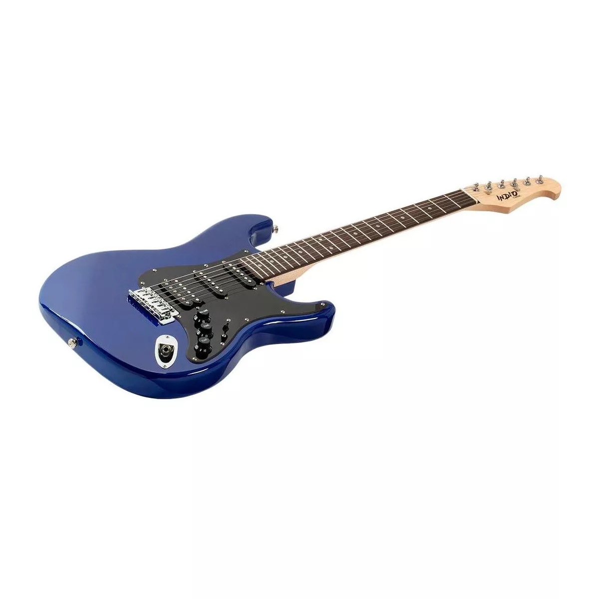 Monoprice Indio Cali Classic HSS Electric Guitar - Blue, With Gig Bag