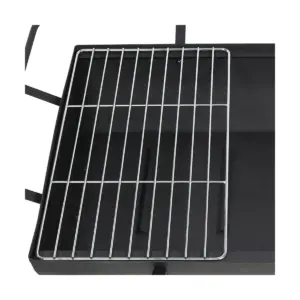 Sunnydaze Outdoor Camping or Backyard Rectangular Northland Fire Pit with Cooking Grill Grate, Spark Screen, Log Poker, and Fire Pit Cover - 36
