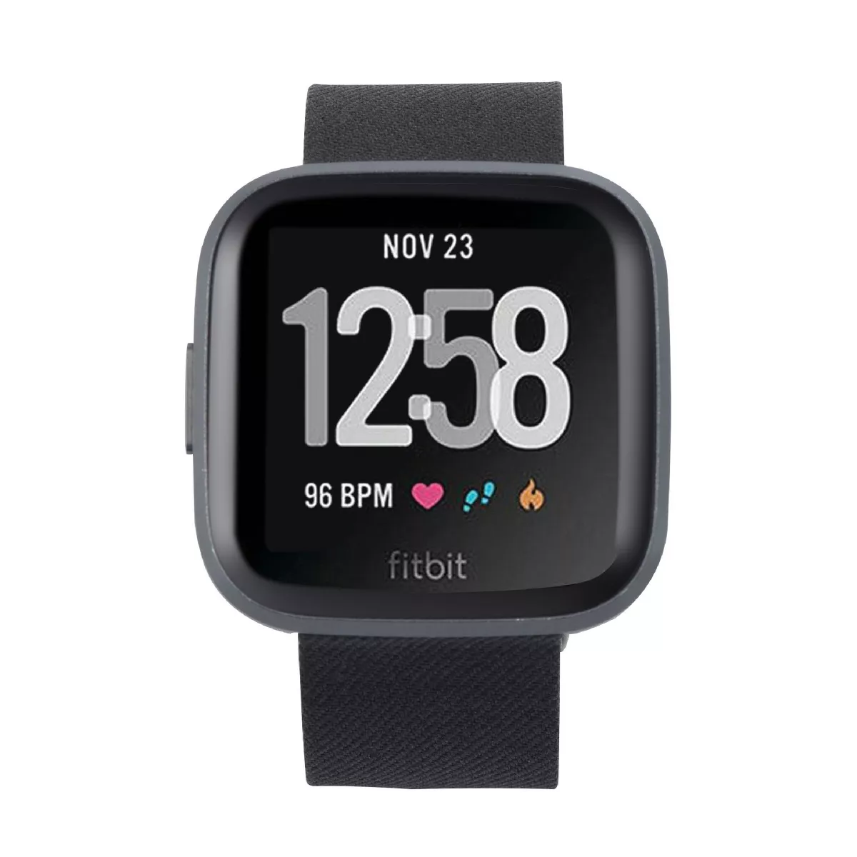 Insten Canvas Woven Fabric Band for Fitbit Versa 2 / 1 / Lite / SE, Replacement Strap, Black