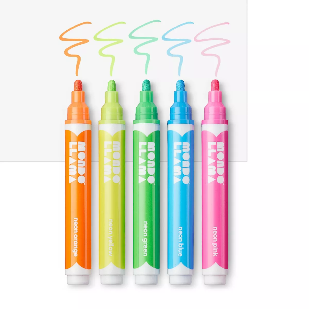 5ct Erasable Chalk Paint Markers Bullet Tip Neon - Mondo Llama™
