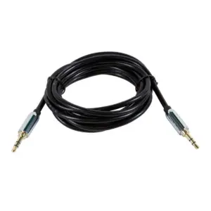 Monoprice Audio Cable - 6 Feet - Black | 3.5mm Stereo Male to 3.5mm Stereo Male Gold Plated Cable for Mobile