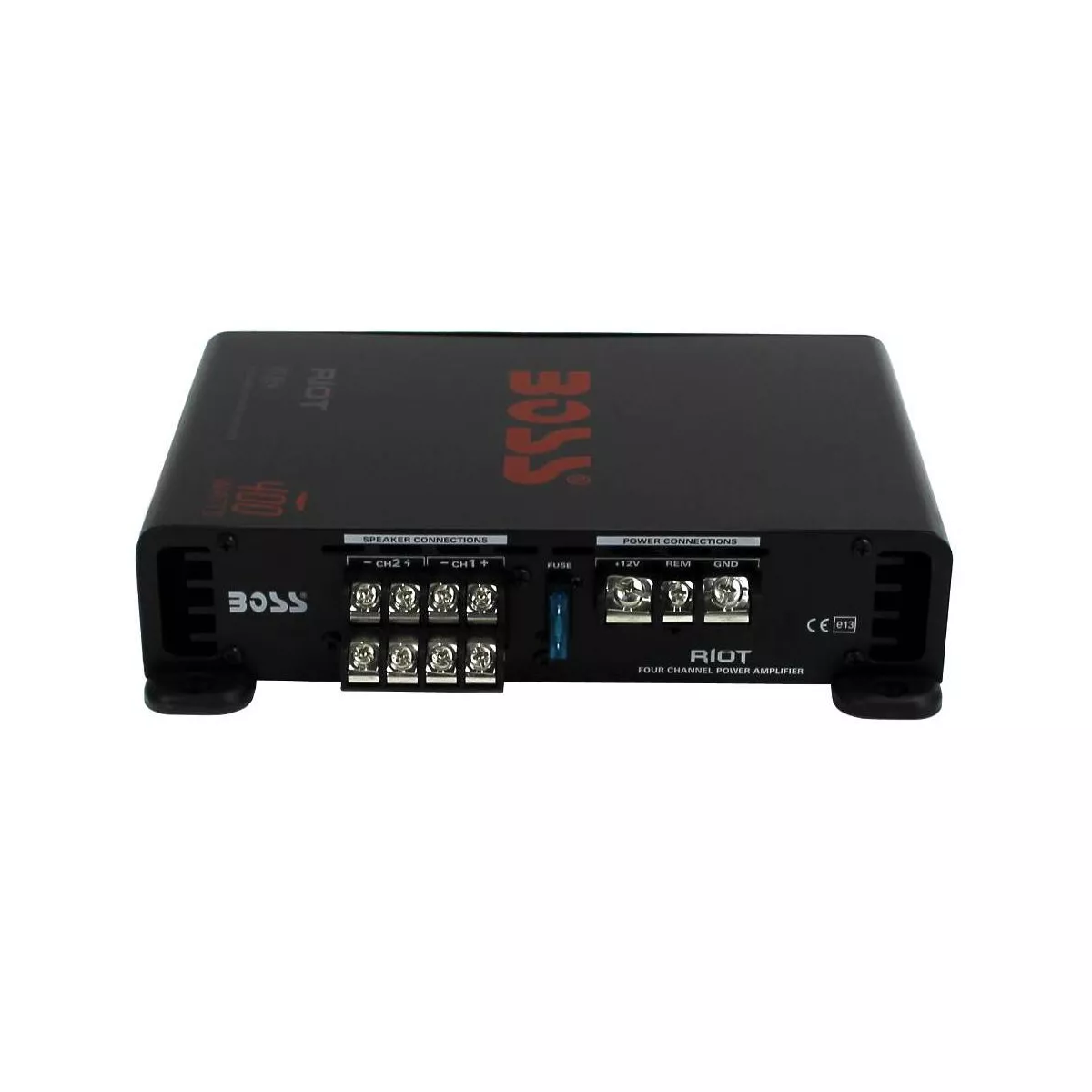 BOSS Audio Systems R1004 Riot 400W 4-Channel Class A/B 2 Ohm Stable Full Range Car Audio High Power Amplifier with 8 Gauge Amp Installation Wiring Kit