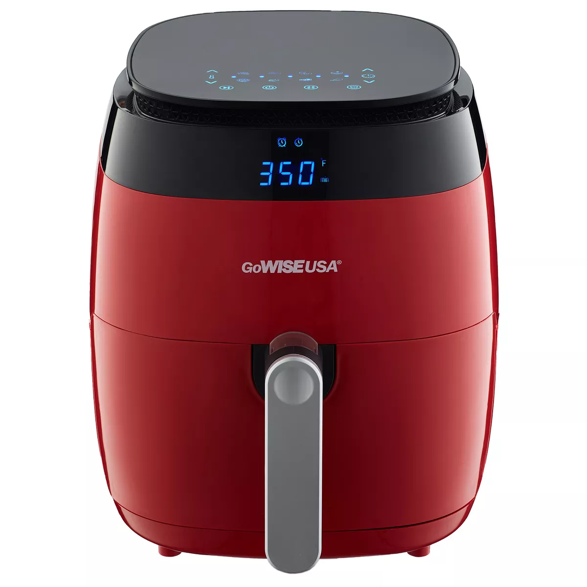 GoWISE USA GW22826-S 1500 Watt 5 Quart Digital Touchscreen Countertop Air Fryer with 8 Preset, Red