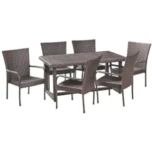 Melville 7pc Wicker Dining Set - Brown - Christopher Knight Home