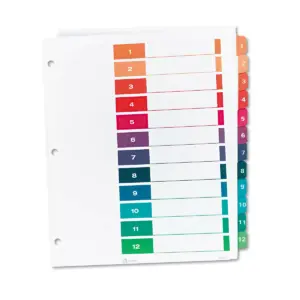 Avery Ready Index Customizable Table of Contents Multicolor Dividers 12-Tab Letter 11141