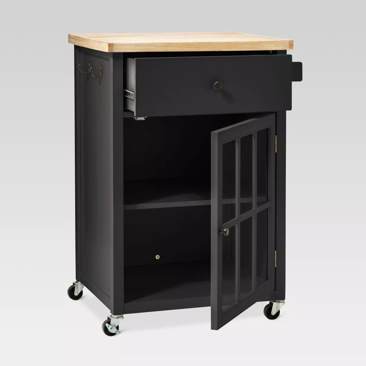 Windham Wood Top Kitchen Cart - Black - Threshold™