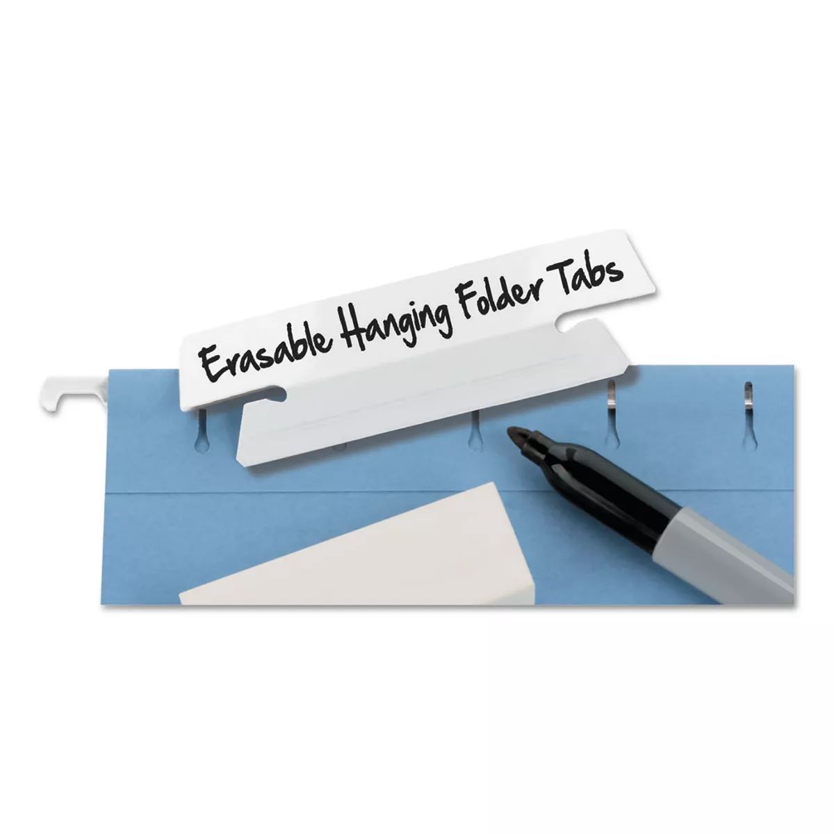 Smead Erasable Hanging Folder Tabs 1/3 Tab 3 1/2 Inch White 25/PK 64627