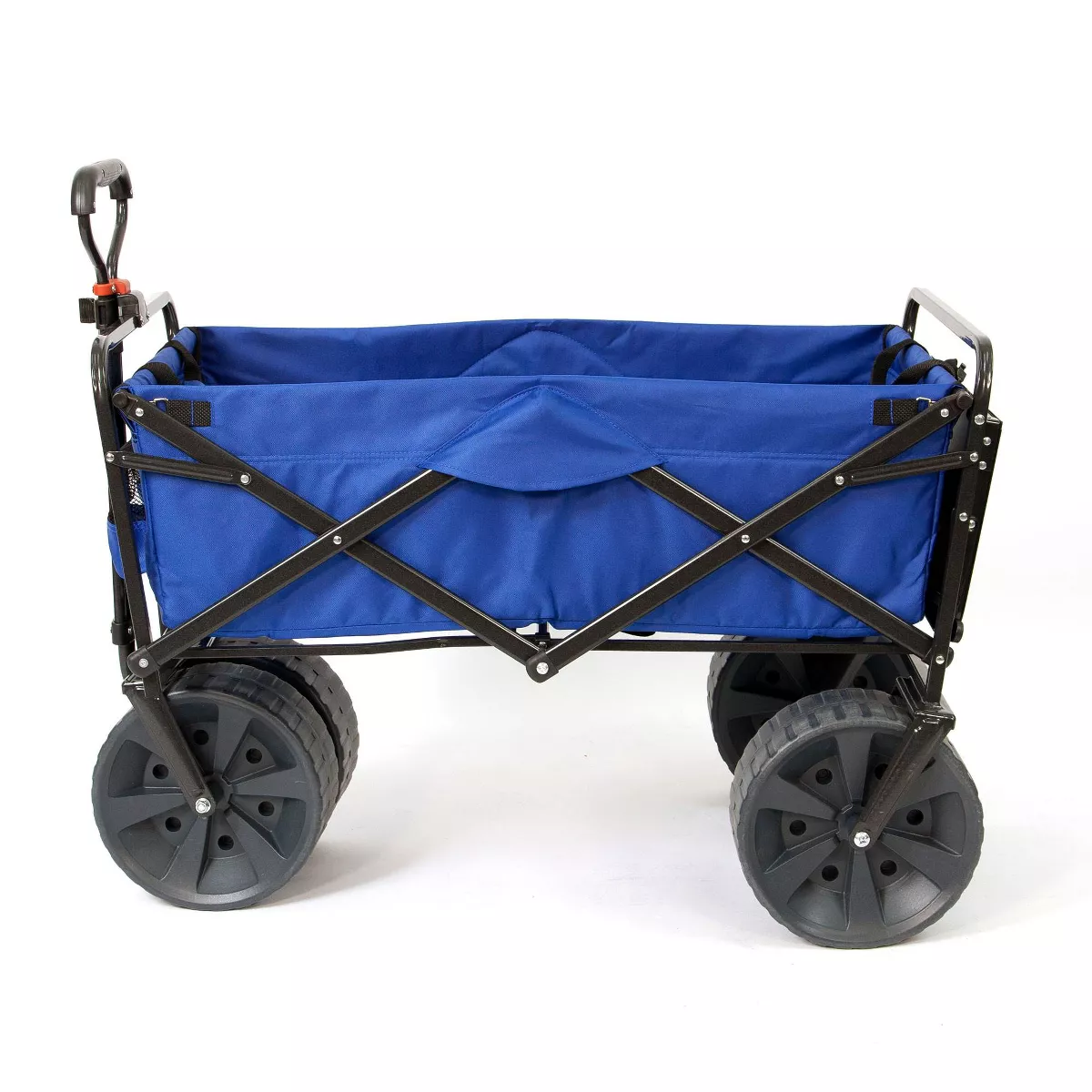 Mac Sports Heavy Duty Steel Frame Collapsible Folding 150-Lb Capacity Outdoor Beach Garden Utility Wagon Cart with 4 All Terrain Wheels & Table, Blue