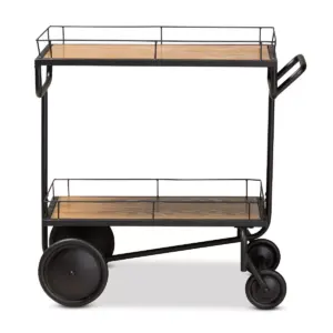 Potter and Serving Cart Wood Brown/Black - Baxton Studio
