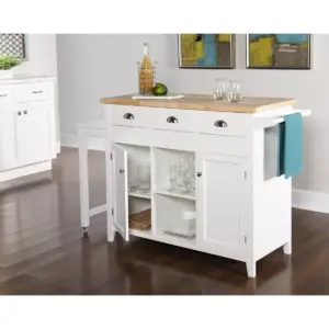Sheridan Kitchen Cart - White - Linon