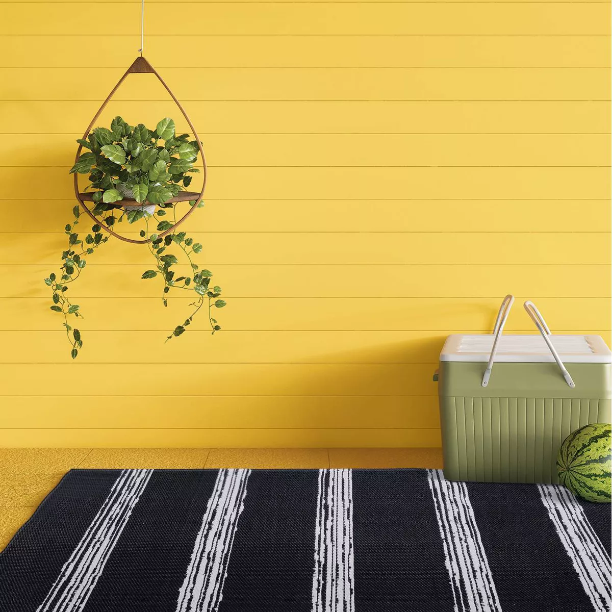 4' x 6' Outdoor Rug Dark Navy Stripe - Room Essentials™