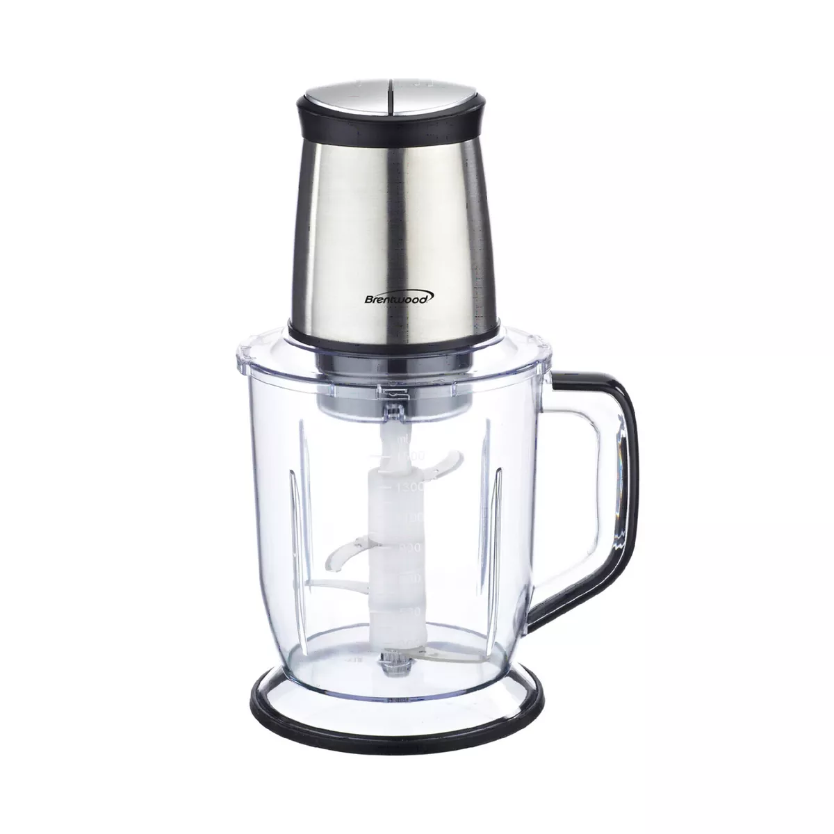 Brentwood 300 Watt 4 Blade 6.5 Cups Food Processor in Stainless Steel