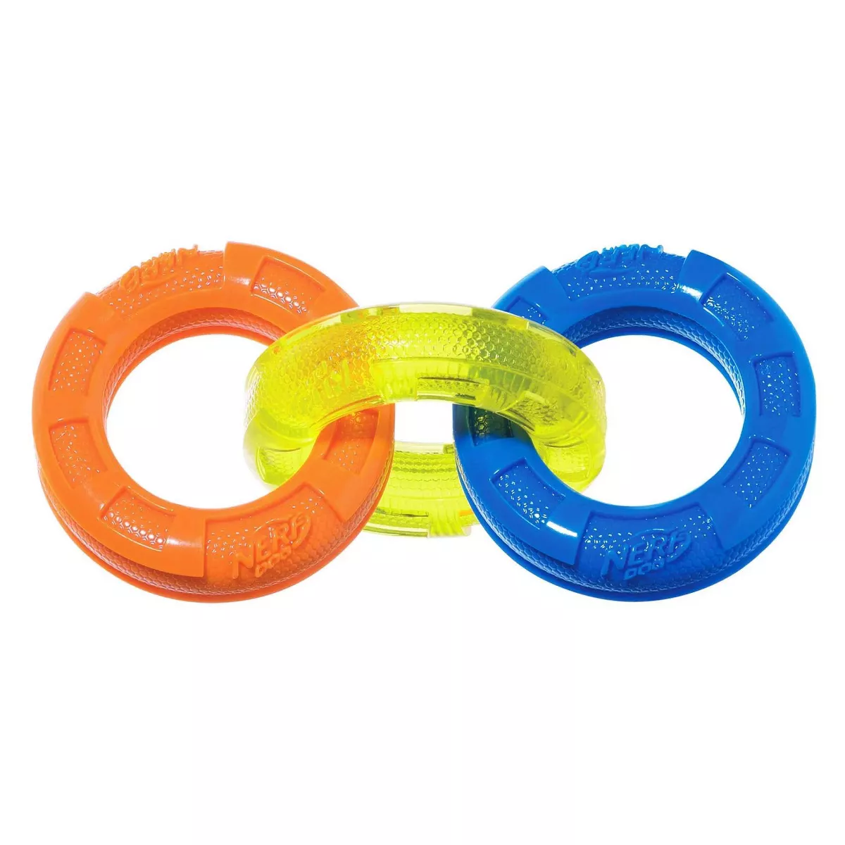 NERF TPR 3 Ring Tug Dog Toy - Green - 7.5