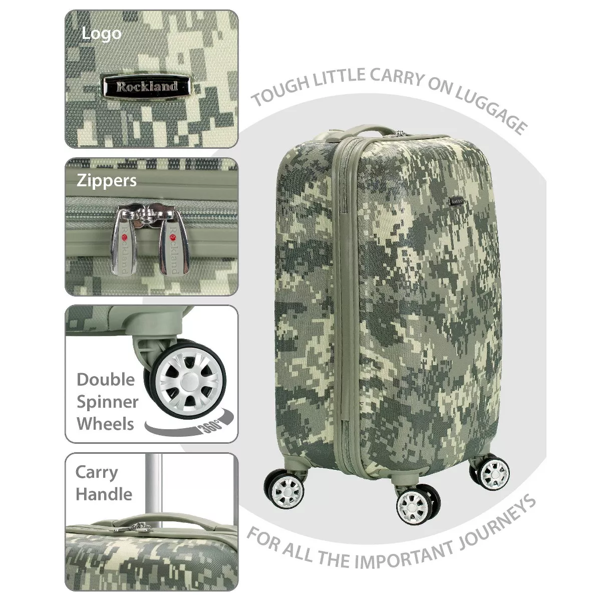 Rockland 20'' Polycarbonate Carry On Hardside Suitcase