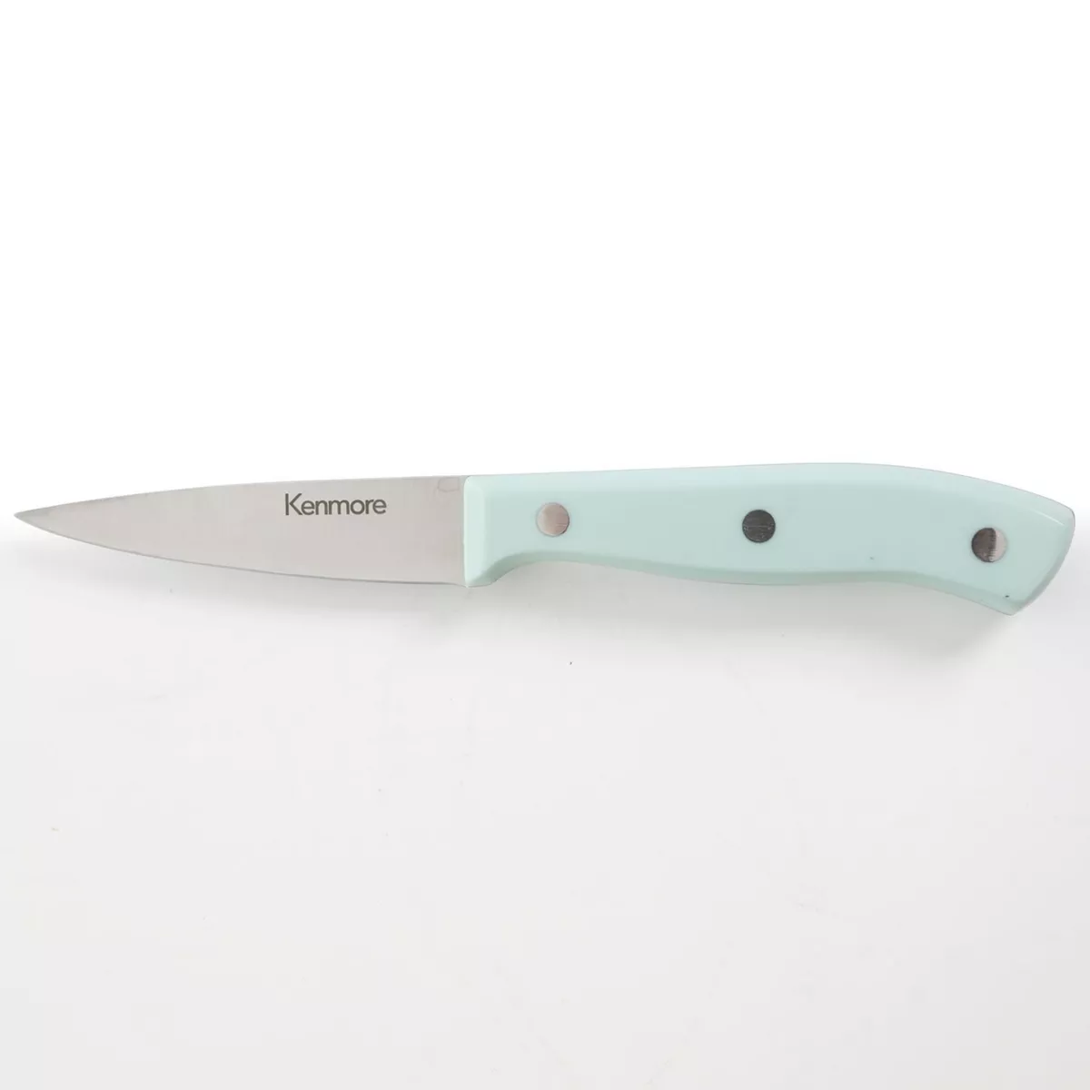 Kenmore Kane 14 Piece Stainless Steel Cutlery Set in Glacier Blue with Rubber Wood Block