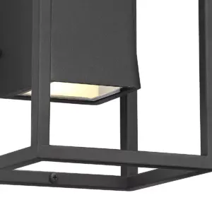 Possini Euro Design Modern Outdoor Wall Light Fixture LED Textured Black Box 14