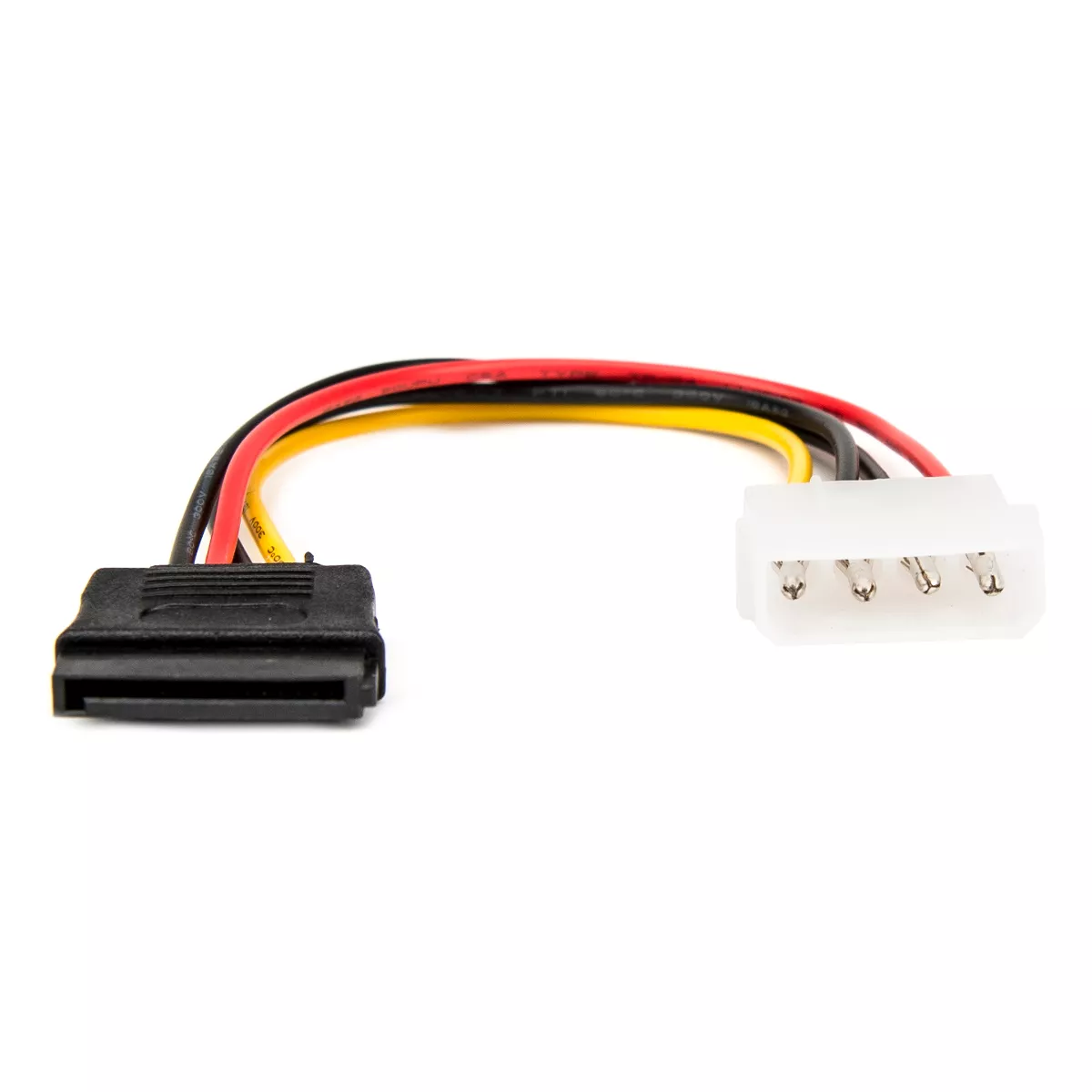 Rocstor Premium 6in 4 Pin Molex to Left Angle SATA Power Cable Adapter - LP4 - SATA Power Adapter C
