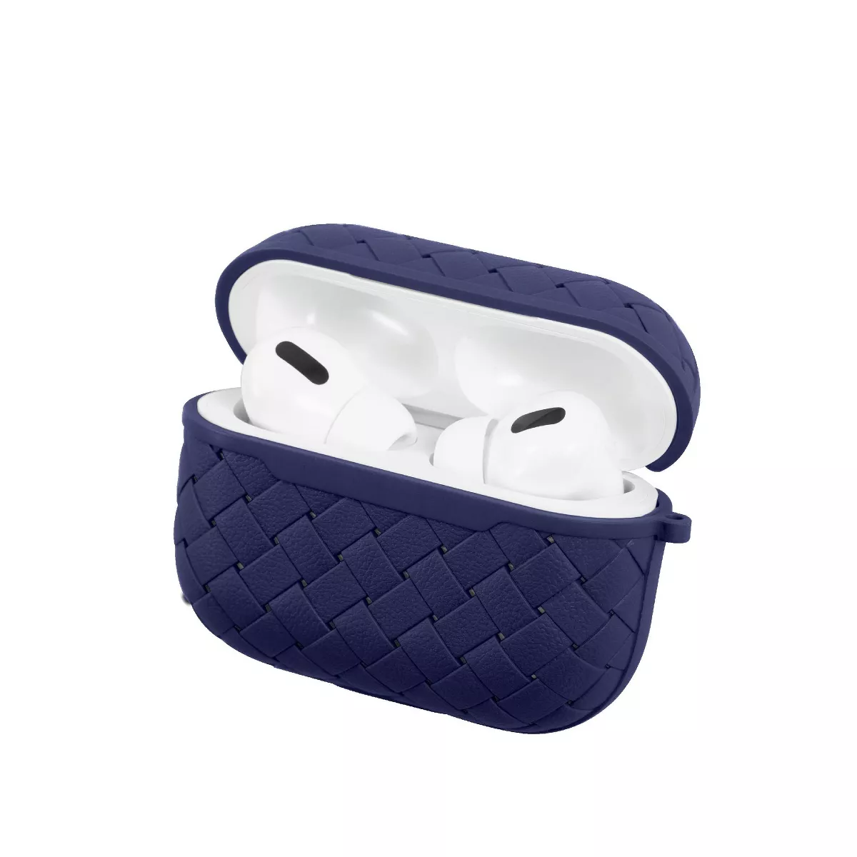 Insten Weave Shape Case For AirPods Pro, Soft TPU Skin Cover with Carabiner, Blue