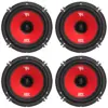 MTX Terminator6 45 Watt RMS 2 Way Polypropylene Coaxial Car Speakers, Pair (4 Pack)