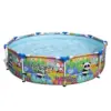Bestway Steel Pro Easy Setup Panda Rainbow Jungle Print 9 Foot DuraPlus Reinforced Puncture Resistant PVC Liner Round Above Ground Pool