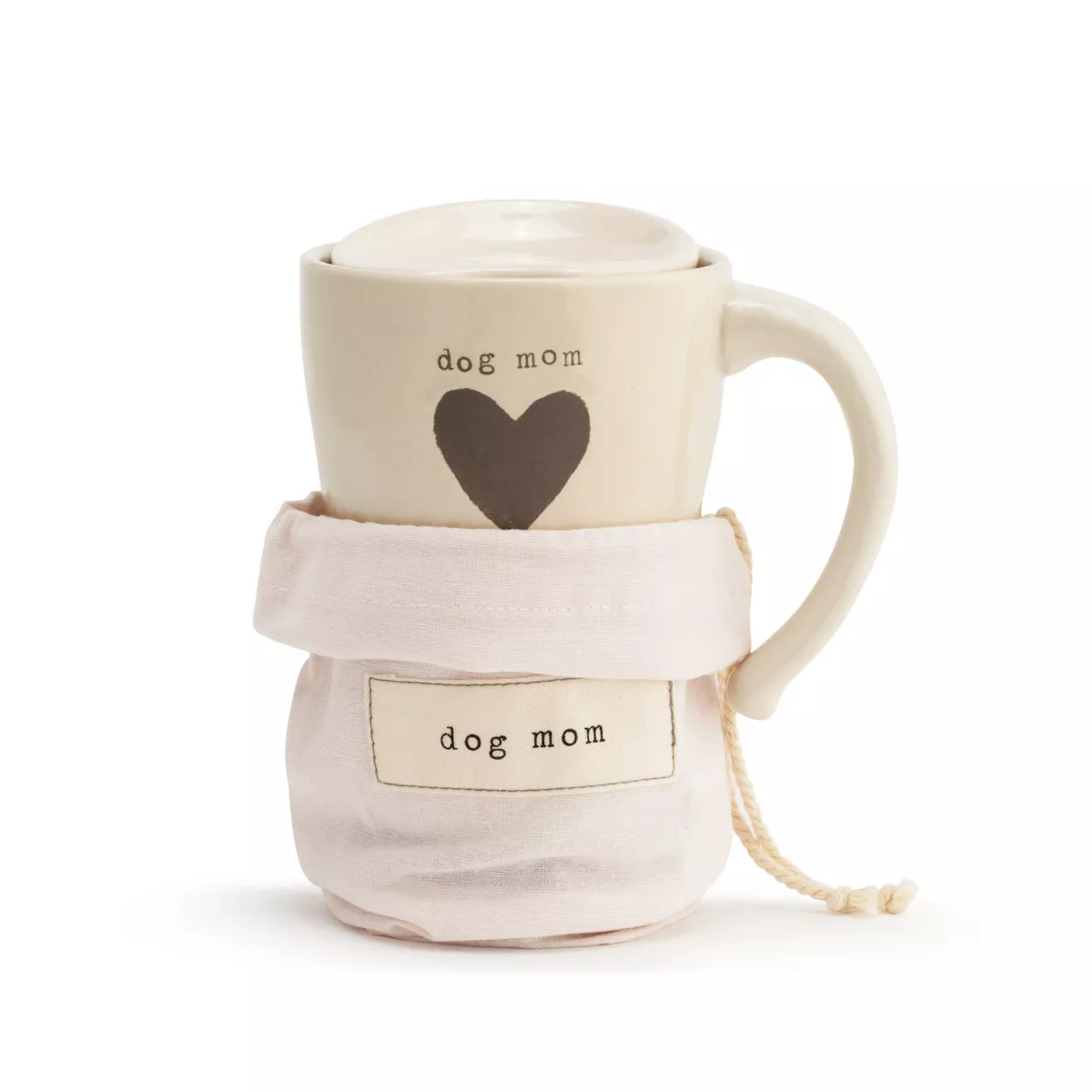 DEMDACO Dog Mom Heart Travel Mug White