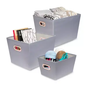 Honey-Can-Do Decorative Organizing Totes Gray