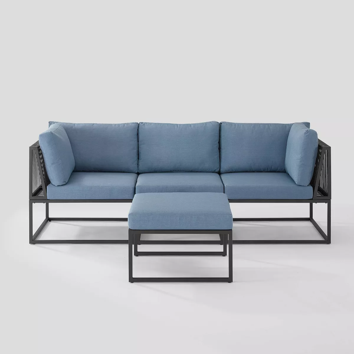 4pc Outdoor Cord Modular Sectional - Blue - Saracina Home