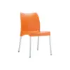 Vita Resin Outdoor Patio Dining Chair in Orange - Set of 2 - Compamia