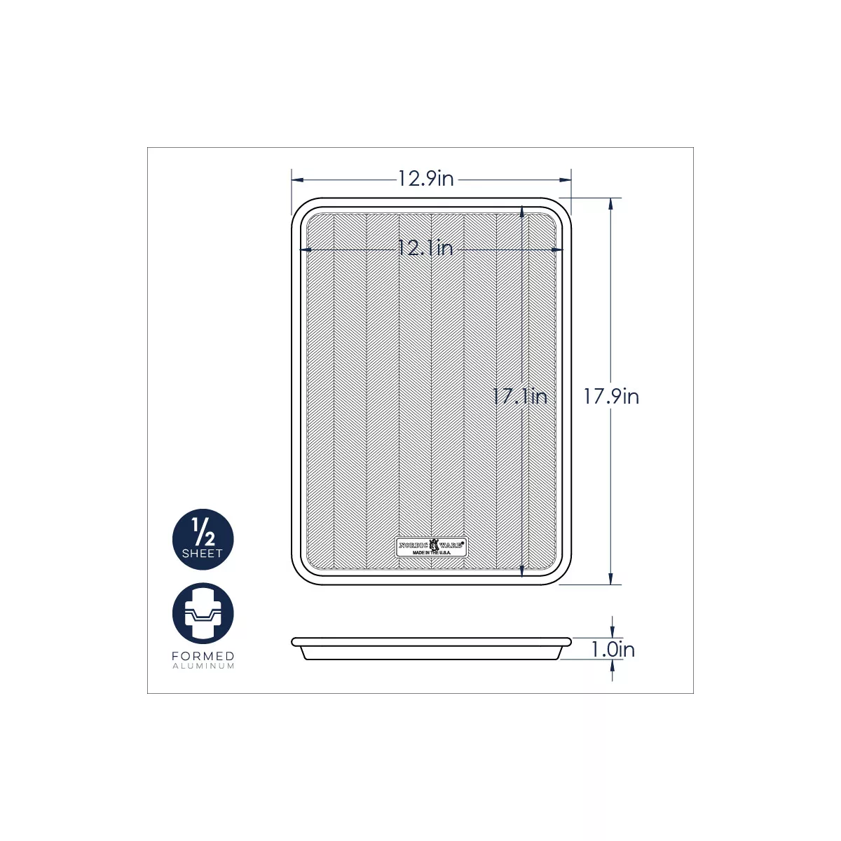 Nordic Ware 43170 Prism Half Sheet, Metallic
