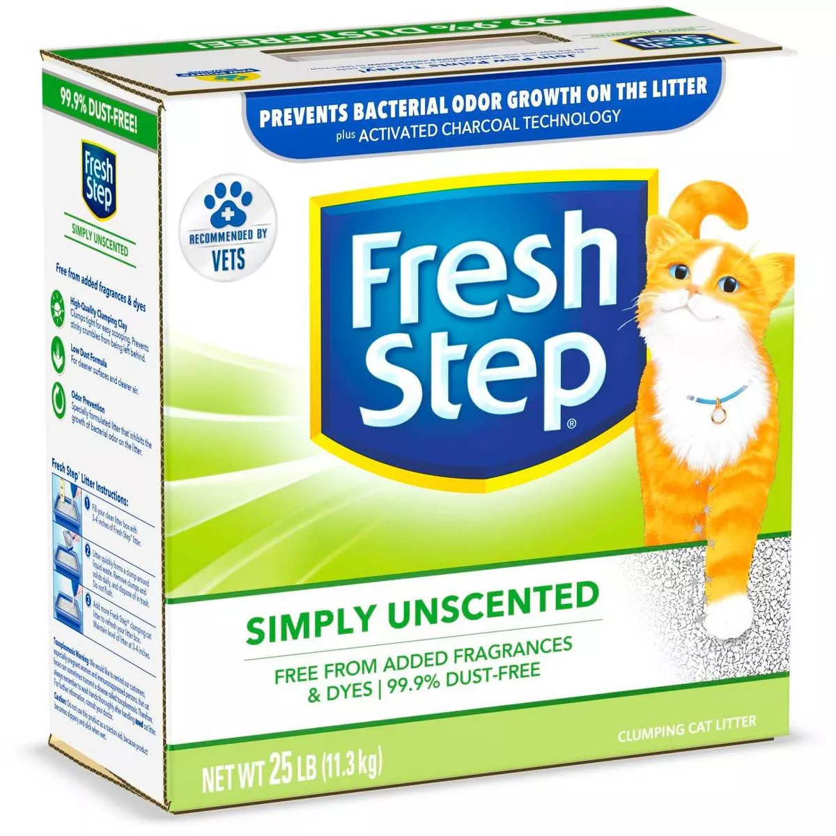 Fresh Step - Simply Unscented Litter - Clumping Cat Litter - 25lbs