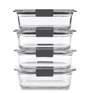 Rubbermaid 8pc Brilliance Glass Food Storage Container Set