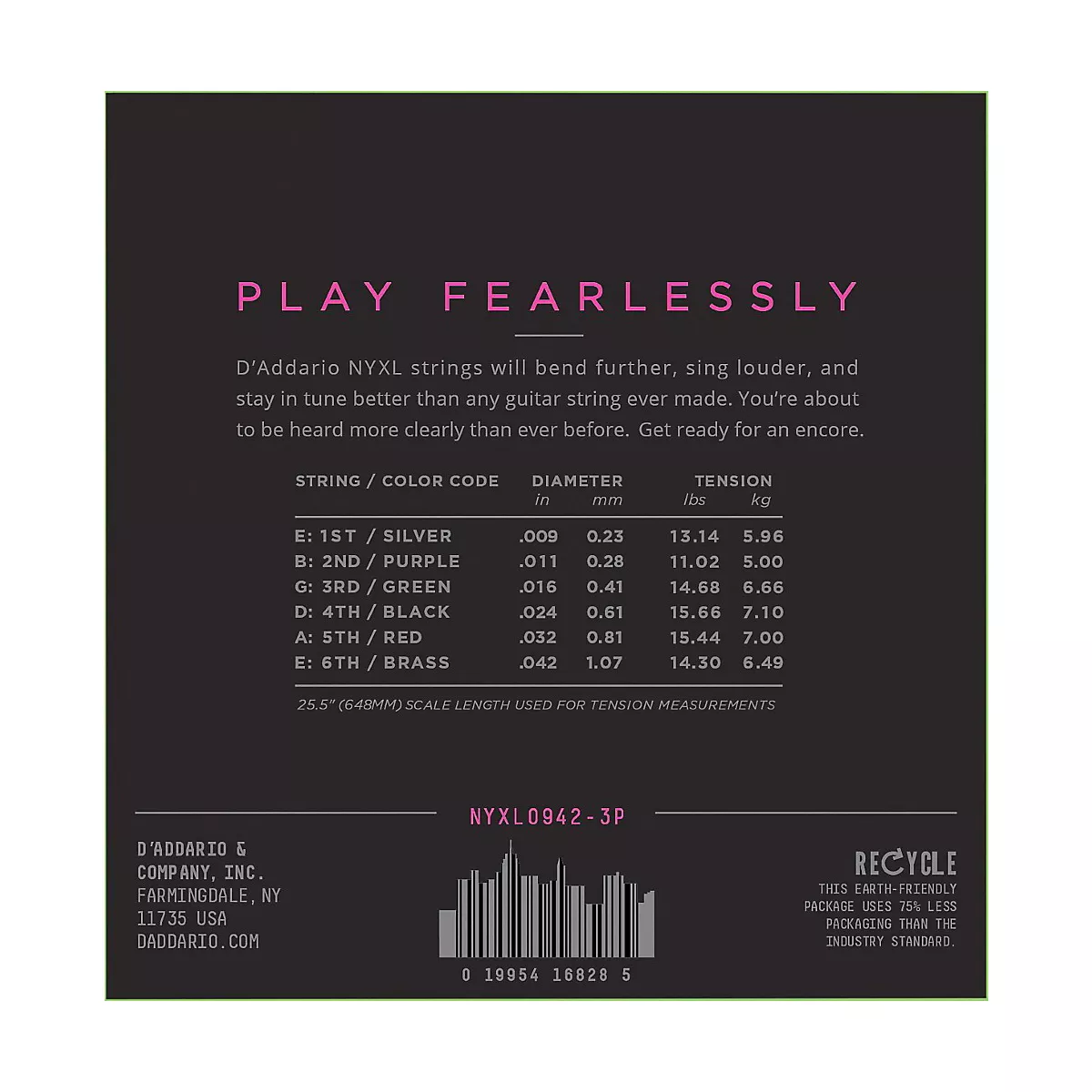 D'Addario NYXL0942 Super-Light 3-Pack Electric Guitar Strings