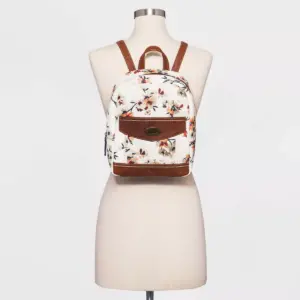 Concept Floral Print Zip Closure Backpack - White