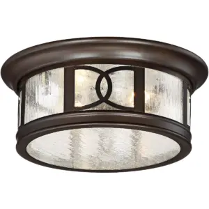 John Timberland Modern Outdoor Ceiling Light Fixture Mission Oil Rubbed Bronze Drum 12