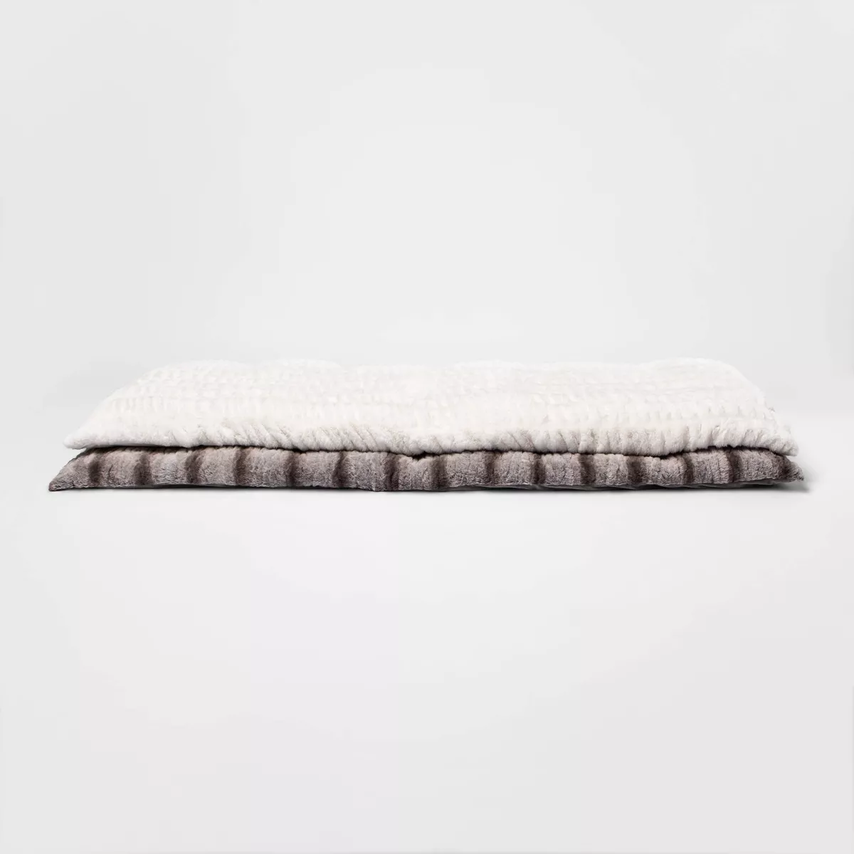 Textured Faux Fur Chaise Lounge Pillow Gray - Threshold™