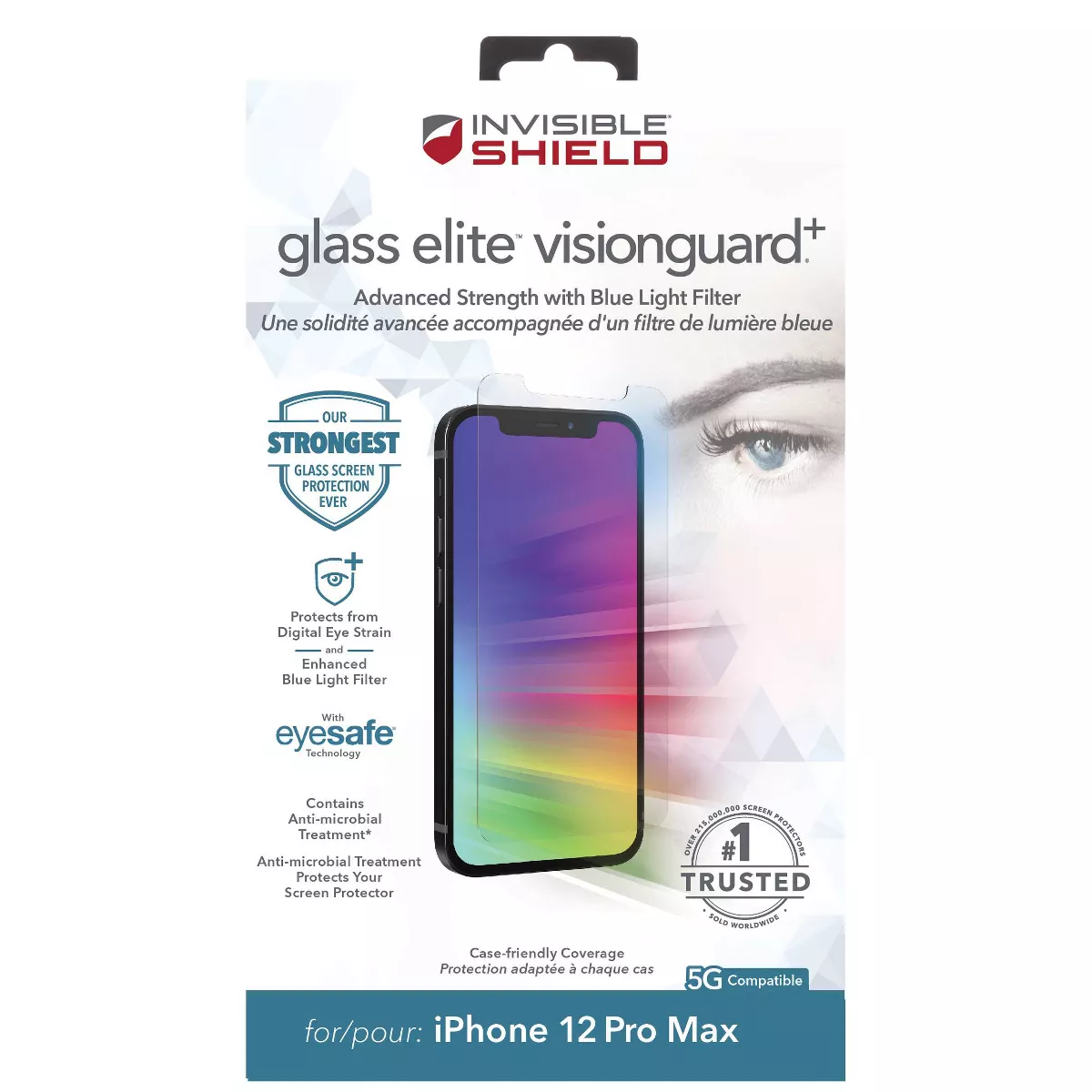 ZAGG Apple iPhone 12 Pro Max InvisibleShield VisionGuard+ Screen Protector with Anti-Microbial Technology