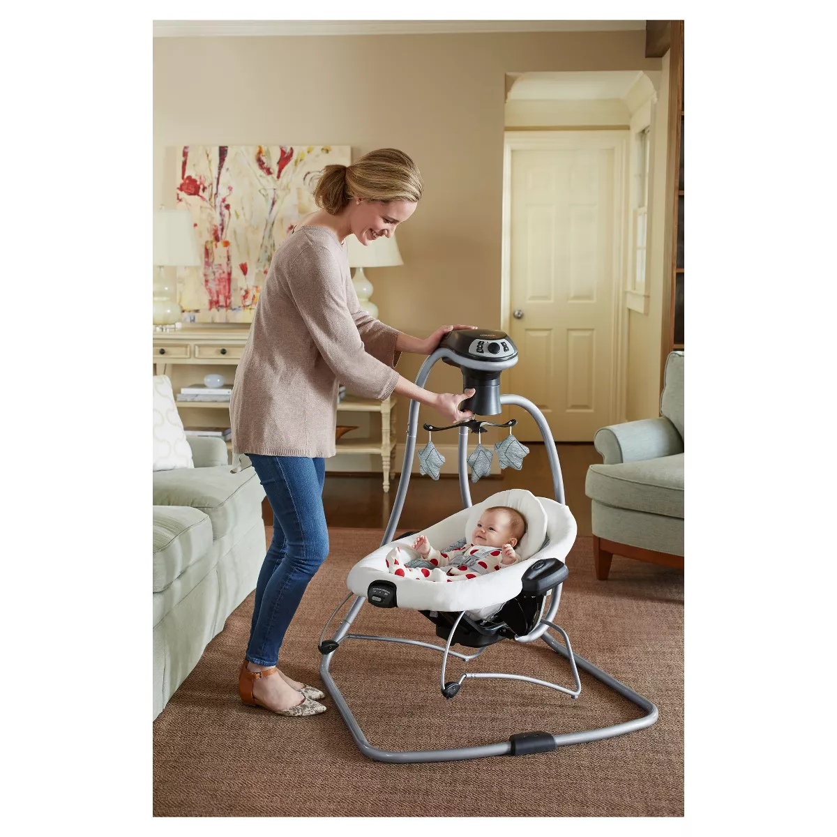 Graco DuetConnect LX Multi-Direction Baby Swing and Bouncer - Asher