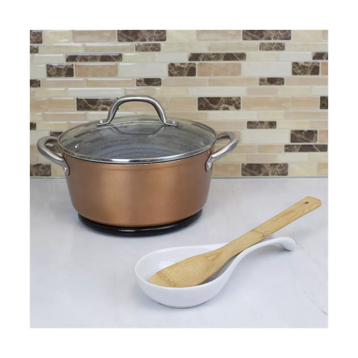 Home Basics Ceramic Spoon Rest