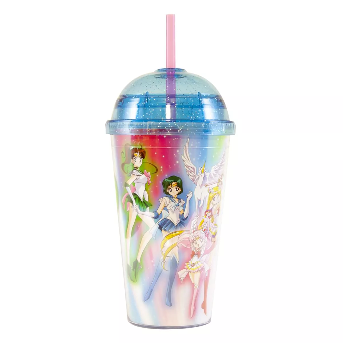 Just Funky Sailor Moon 16oz. Carnival Cup with Glitter Dome Lid