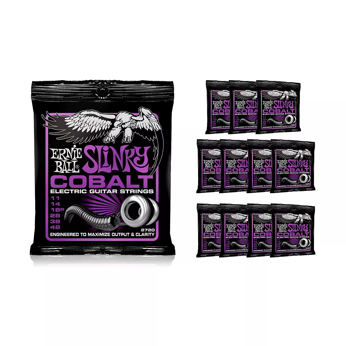 Ernie Ball 2720 Cobalt Power Slinky Electric Guitar Strings - Buy 10, Get 2 FREE
